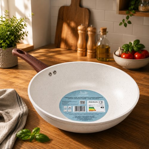 Frigideira Revestida Nanocerâmico 28cm- Creme